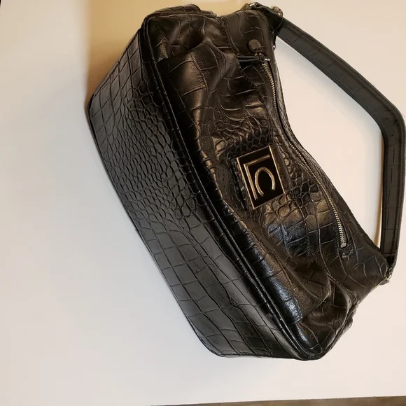 Claiborne Black Embossed Women's Bag - Picture 8 of 11